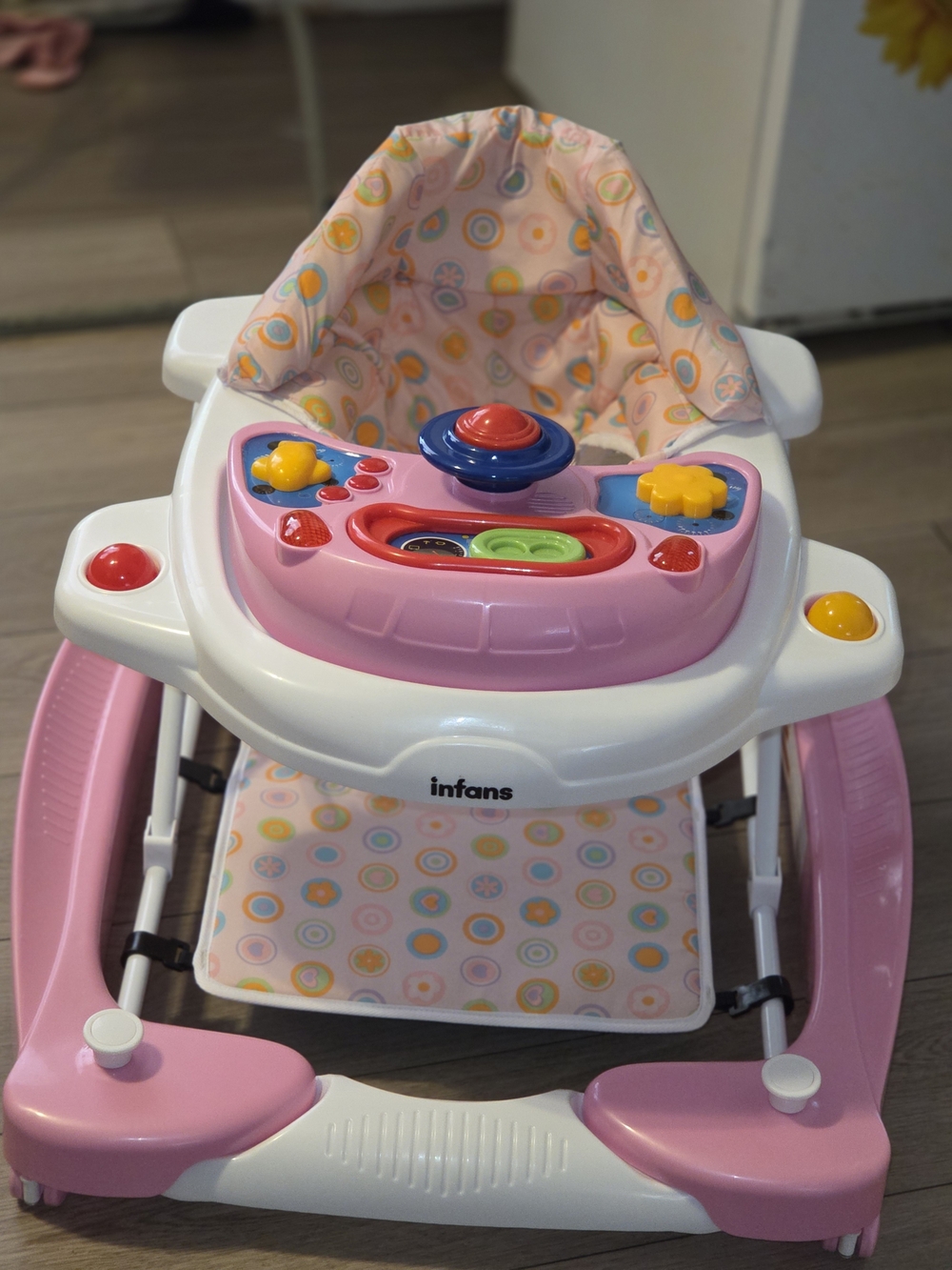 Infans Pink Interactive Baby Walker with Activity Tray